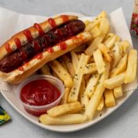 Kids Dawg · Served with fries, drink and treat. Please contact the merchant for drink selection.