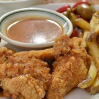 Chicken Wings & Fries  · (small - 5 pcs) (large - 8 pcs) choice of hot sauce ranch or garlic.