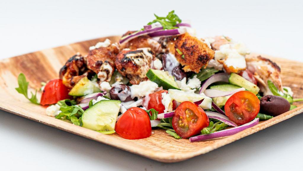Athens · Chicken, cucumber, red onion, tomatoes, olives, and tzatziki sauce.