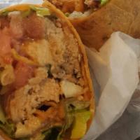 Jerk Chicken Wrap · A Grouchy's customer favorite!  Grilled chicken breast, lettuce, tomato, pepper jack cheese ...