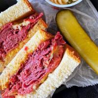 The Grouchy · A Grouchy's customer favorite!  Thinly sliced pastrami, steamed New York style, piled high w...