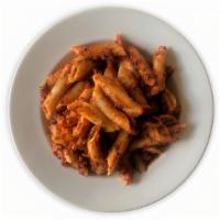 Tomato Basil Penne · Pasta mixed with homemade red tomato basil sauce