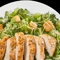 Chicken Caesar Salad · Chicken Caesar salad romaine lettuce, chicken parmesan cheese, and croutons.