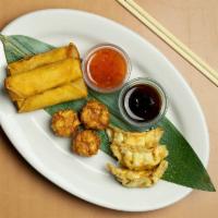Appetizer Trio · 3 pieces each of gyoza / Shumai / vegetable spring rolls
Please specify Steamed or Fried for...