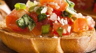 Bruschetta · A tantalizing mixture of crisp basil, fresh tomato, flavorful garlic, capers, and balsamic v...