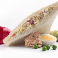 Ensaladilla Sandwich · Sandwich ensaladilla. The world's most famous sandwich. Made with tender rodilla artisan san...