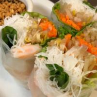 Fresh Basil Rolls (2 Pcs) · Choice of Shrimps or Tofu with fresh basil leaves, carrots, rice noodles, & bean sprouts, wr...