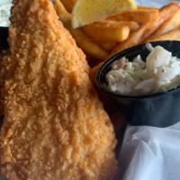 Fish N Chips  · Battered and fried Cod fish served with coleslaw and fries