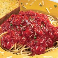 Spaghetti · A 9 oz portion of our popular spaghetti noodles and marinara sauce sprinkled with parmesan/p...