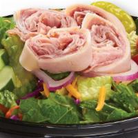 Chef'S Salad · Our delicious House Salad topped with shaved ham, turkey, salami, provolone and cheddar chee...