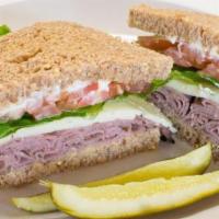 Roast Beef Sandwich · Sliced roast beef and aged provolone. Try it on
our Italian Herbed Focaccia!