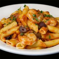Puttanesca* · Spicy tomato sauce with sautéed shrimp, Sicilian capers and Kalamata olives.

(featured with...