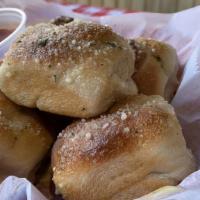 Garlic Parmesan Rolls (6) · Six soft and crispy, covered with garlic butter, sprinkle of parmesan cheese, parsley and wi...