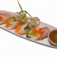 Basil Roll · Rice paper stuffed with shrimp, crab stick, carrot, basil and lettuce served with plum sauce.