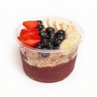 Byo Açaí Bowl · Vegan, gluten-free Açaí base topped with granola and your choice of toppings.