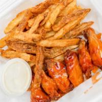 Buffalo Hot · 6 pieces of Buffalo Hot Wings served with a side of red skin potato fries.  With your choice...