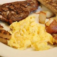 Steak, Eggs, Grits, And Toast · 