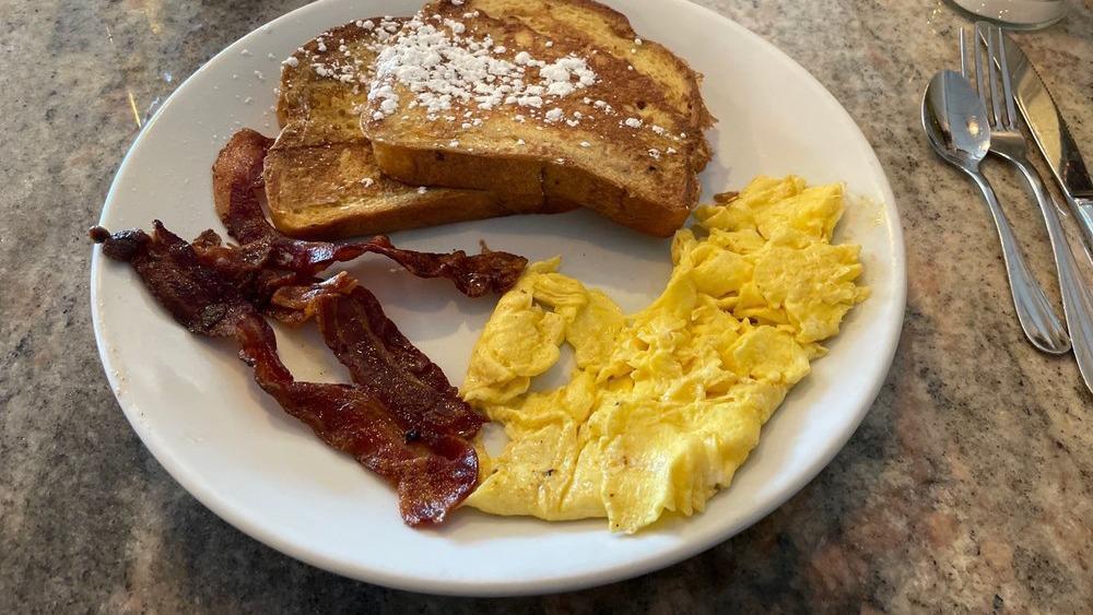 2-2-2 French Toast · Two challah French toast slices, two eggs and choice of bacon, pork or turkey sausage.
NO Subsitutions please