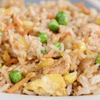 Veggie Fried Rice · A blend of peas, carrots, corn, green peppers, red onion, eggs, soy, teriyaki and bd's seaso...