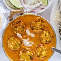Malai Kofta  · Soft creamy homemade cottage cheese dumplings stuffed with dry fruits and cooked in a mild s...