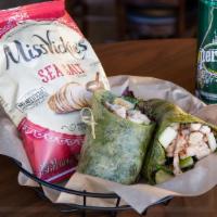 Apple A Day Wrap · A light and refreshing wrap with chicken, crisp apple slices, mozzarella, spring mix and bal...