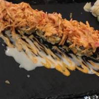 Yum Yum · Deep fried crab and cream cheese roll topped with spicy crab mix, spicy mayo, eel sauce.(6pcs)
