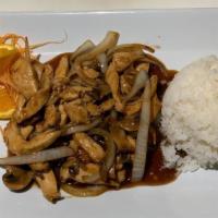Chicken Teriyaki. · Chicken Teriyaki, Sauteed with Onions, Mushrooms, and Teriyaki sauce cooked to perfection on...