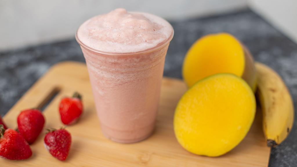 Kandy Krush · Strawberries, Mangoes, Soursop, and Choice of Protein (Vegan or Whey)