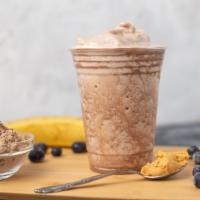 Moko Jumbie · Bananas, Peanut Butter, Oats, Flax Seeds, Yogurt and Chocolate Protein (Vegan or Whey)