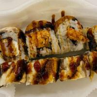 Shrimp And Eel · Shrimp tempura, eel, cream cheese with eel sauce.