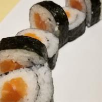 Salmon Roll · Fresh salmon inside.

Consuming raw or undercooked meats, poultry, seafood, shellfish, or eg...