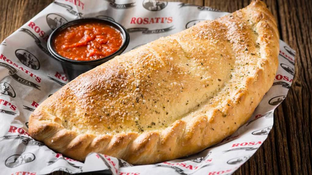 Calzone With 2 Ingredients · Calzone served with Rosati's homemade marinara sauce and 2 ingredients of your choice. Serves 2. 500 Cal. per serving.