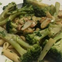 Pasta Broccoli  · With broccoli and garlic & oil over pasta.