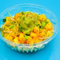 Pineapple Og Bowl · Vegan. Pineapple, sweet onions, green onions, edamame, cumber, and jalapeno. Tossed in fire ...