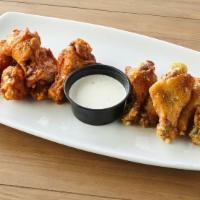 10 Wings - Boneless · Served with Celery (30 cal) and a side of Ranch (170 cal) or Bleu Cheese (190 cal).