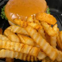 Burger Lovers Combo · Hamburger has 1/4 pound, mayonnaise, ketchup, mustard, lettuce, onions, pickles, tomato, fri...