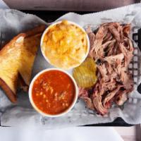 Pork Plate · Low, slow, hickory-smoked, pulled pork served with two sides and texas toast.