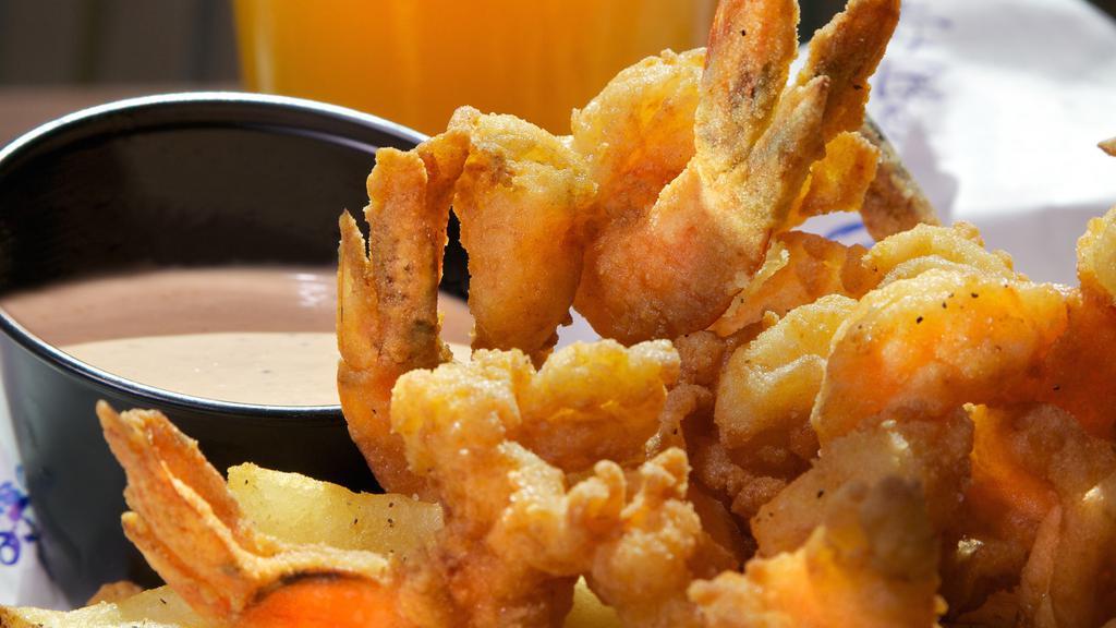 Southern Fried Shrimp · Seasoned hand-breaded shrimp, fried to perfection served with fries and our famous shack sauce.