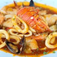 Zarzuela De Mariscos · Seafood medley (shrimp, scallops, mussels, fish) all sauted in our tasty creole sauce.