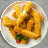 Cheesy Sticks · (6 pieces) Mozzarella cheese sticks battered and fried until golden brown.