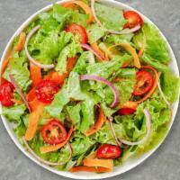 Salad Savior · (Vegetarian) Romaine lettuce, cherry tomatoes, carrots, and onions dressed tossed with lemon...