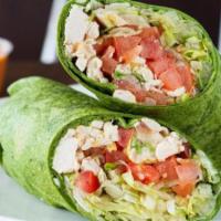 Popular Wrap · Chopped chicken breast, choice of rice, diced tomatoes, lettuce and your preferred salsa.
