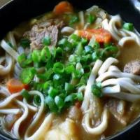 Yaki Udon Noodle Soup · Chicken,Japunese soy sauce, bean sprout, sallion, anion and carrot in beef broth.