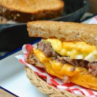Sausage Egg And Cheese Toast · Sausage Egg and cheese toast