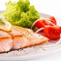 Salmon · Served with two side orders.