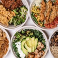 Byo Small Bowl · Select 1 choice of base, 1 vegetable, 1 protein, and boost. Choice of side sauce included. E...