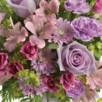 Teleflora'S Sheer Delight Bouquet · The essence of femininity. Delight her with flirty-fun lavender and pink blooms presented in...