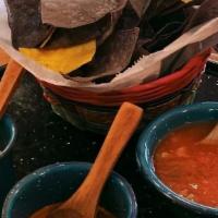Bottomless Mexican Chips & Salsas · Yellow and blue corn tostada chips. Served with our freshly signature salsas:. *Morita Salsa...
