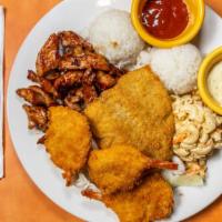 Seafood Bbq Combo
 · Fried Shrimp, Fried Fish, and BBQ Chicken.