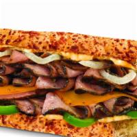 Chipotle Steak & Cheddar Sandwich · With sautéed peppers, onions, and chipotle mayonnaise.